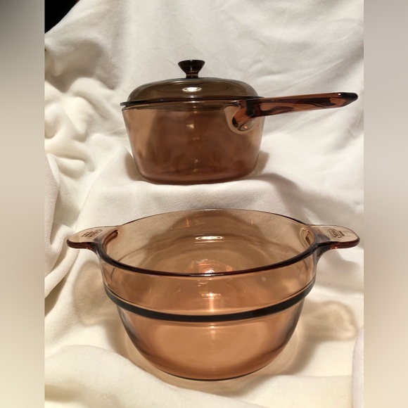 10209 Amber Vision Pyrex Corning Ware 1.5L Quart Sauce Pan Double Boiler w/ Lid - Picture 15 of 16